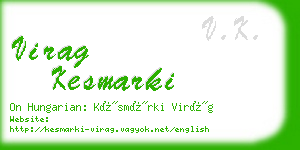 virag kesmarki business card